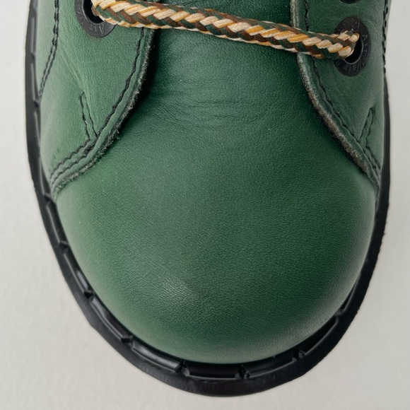 Vintage Dr. Martens England Green Greasy Platform Oxfords UK 7 - Picture 6 of 15